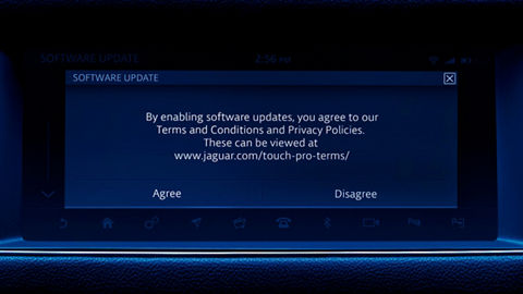 Infotainment touch screen display of Jaguar