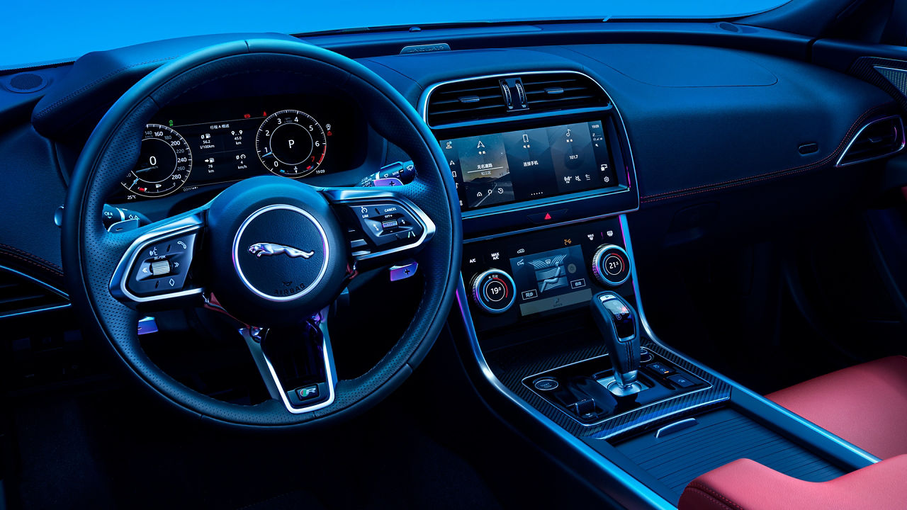 Interior view of the modern luxury car