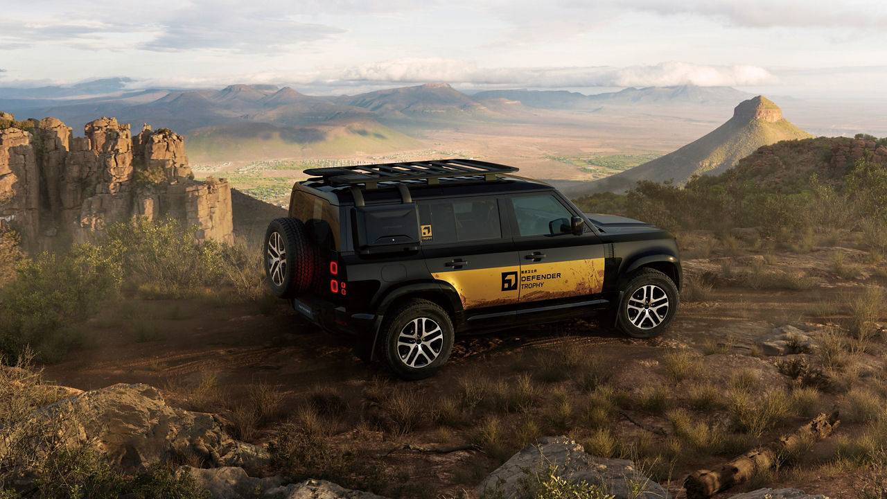 Defender parked at the top of the hill